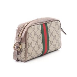 Gucci Canvas Beige Leather Bag Tan Ophidia Shoulder Multicolor